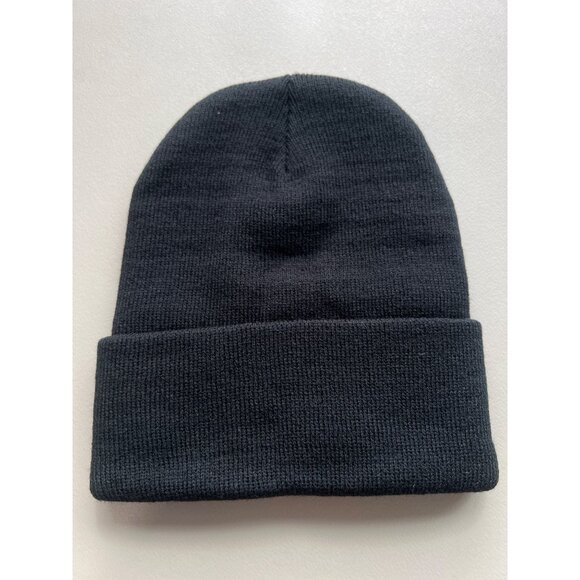 Beechfield Boston Hockey 88 Circle Patch Beanie Hat Unisex OSFA Black Knit Cozy - Picture 3 of 6